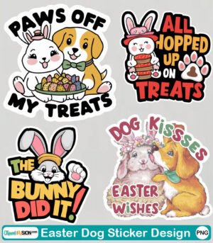 Free easter funny dog sticker design 1