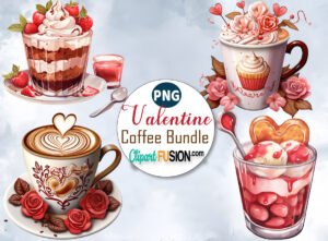 Free valentine coffee clipart, watercolor valentine coffee png bundle, valentine day clipart, coffee sublimation, valentine drink