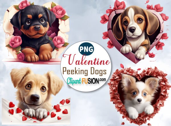 Peeking dog clipart,valentine peeking dog,peeking dog png,